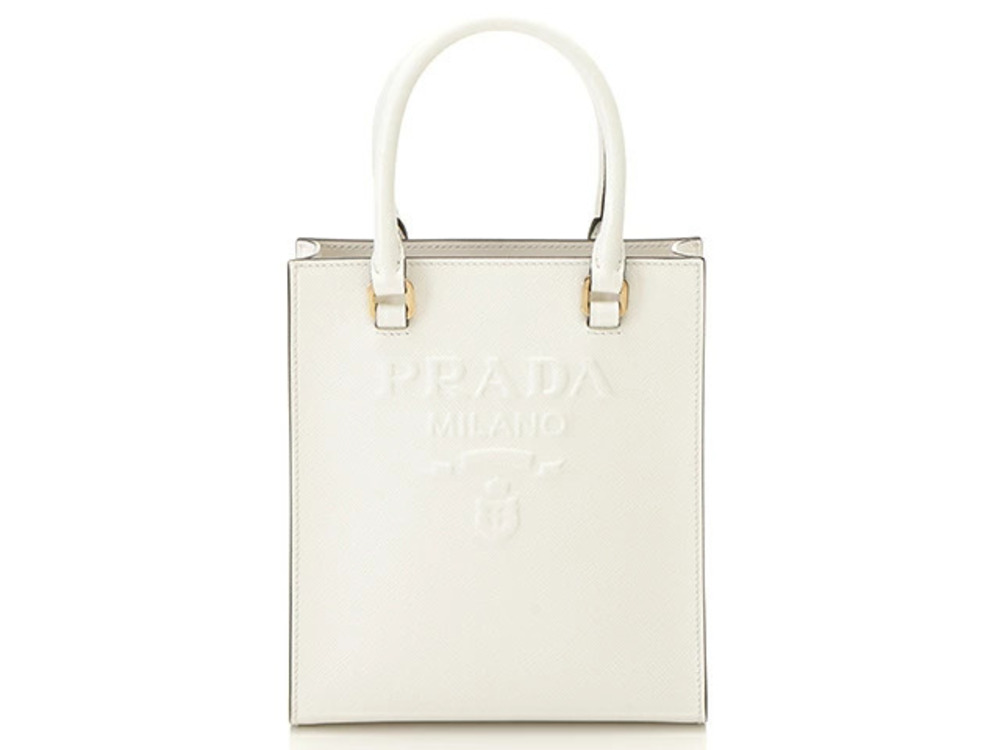 Prada Handbag White Saffiano Leather